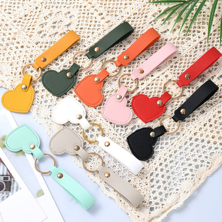 Women Keychain Kalsten  Heart Shape Made of High-Quality Artificial Leather