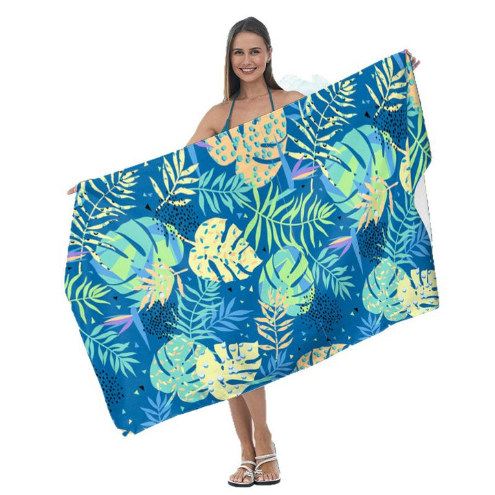 Beach towel with tropical palm pattern and high-quality microfiber fabric Kalsten