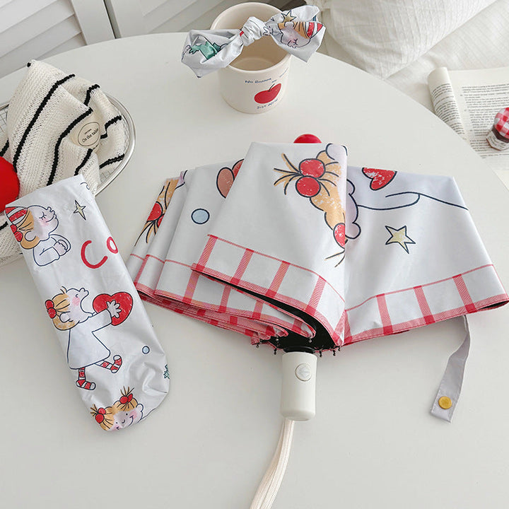 Ladies folding umbrella with playful children's motif Kalsten