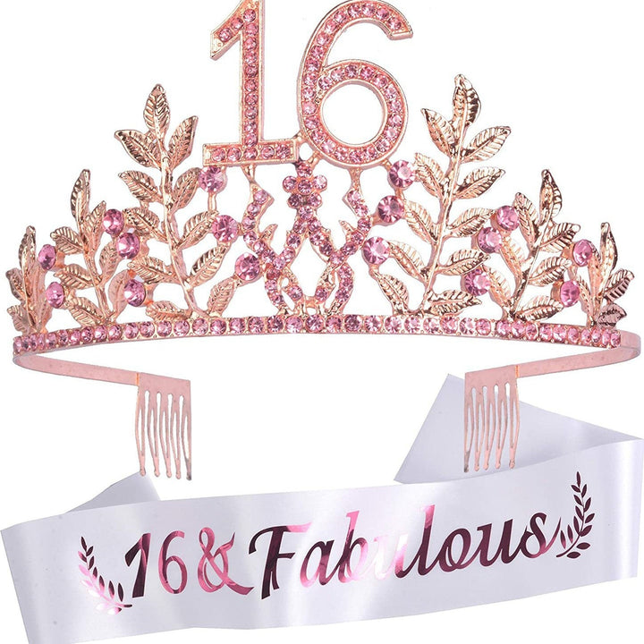 Women's Glamorous Birthday Crown with Shining Rhinestones Kalsten
