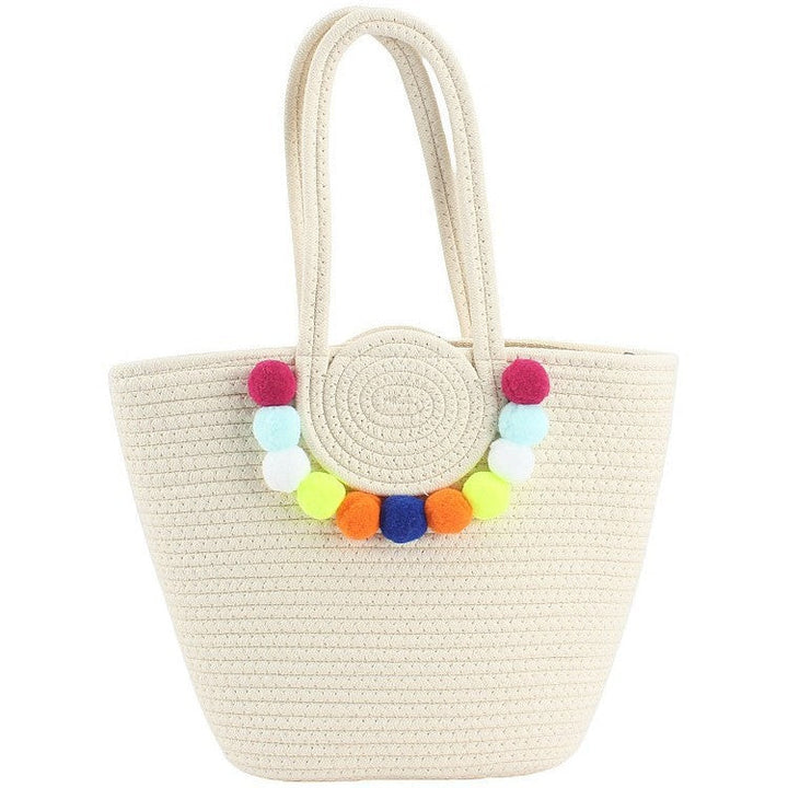 Beach bag with cheerful pom poms Kalsten