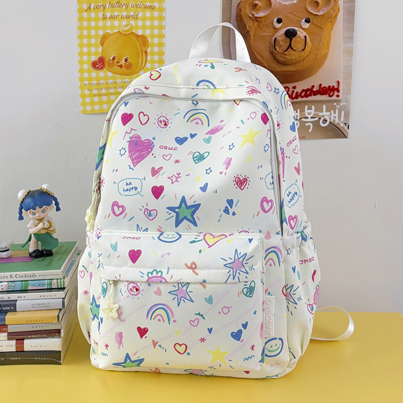 Cartoon-Themed Multi-Pocket School Backpack