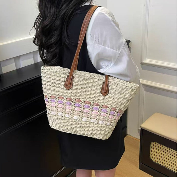 Braided handbag with elegant leather trim Kalsten