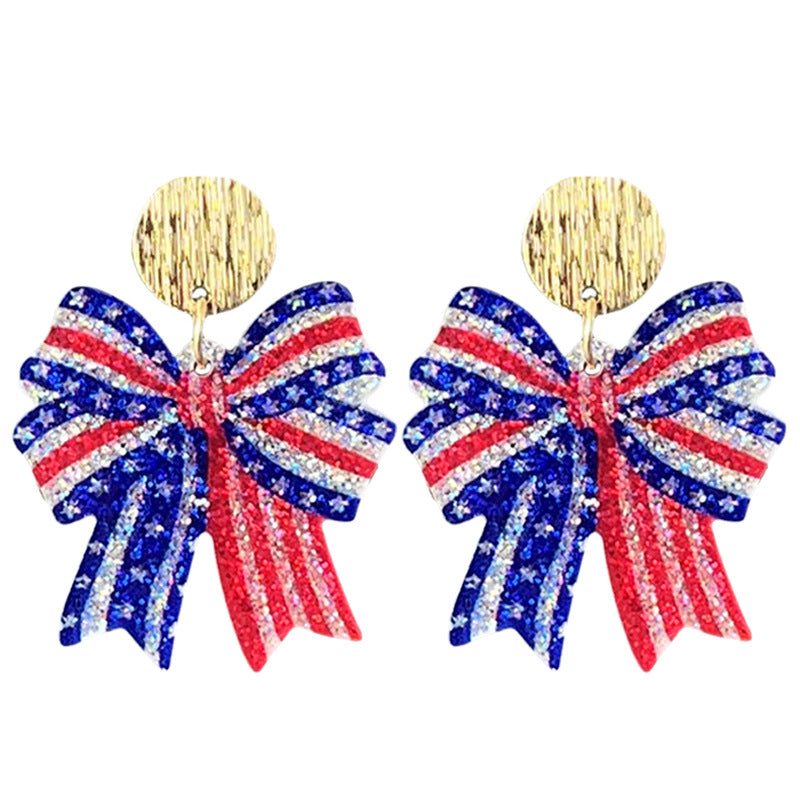 Women's shimmering statement earrings with star and fireworks design made of acrylic Kalsten