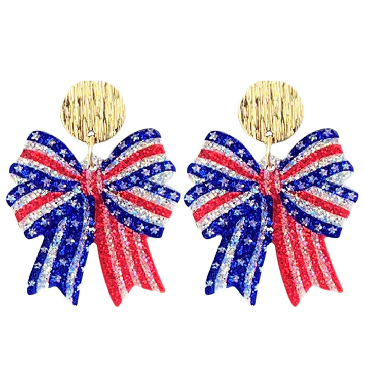Women's shimmering statement earrings with star and fireworks design made of acrylic Kalsten