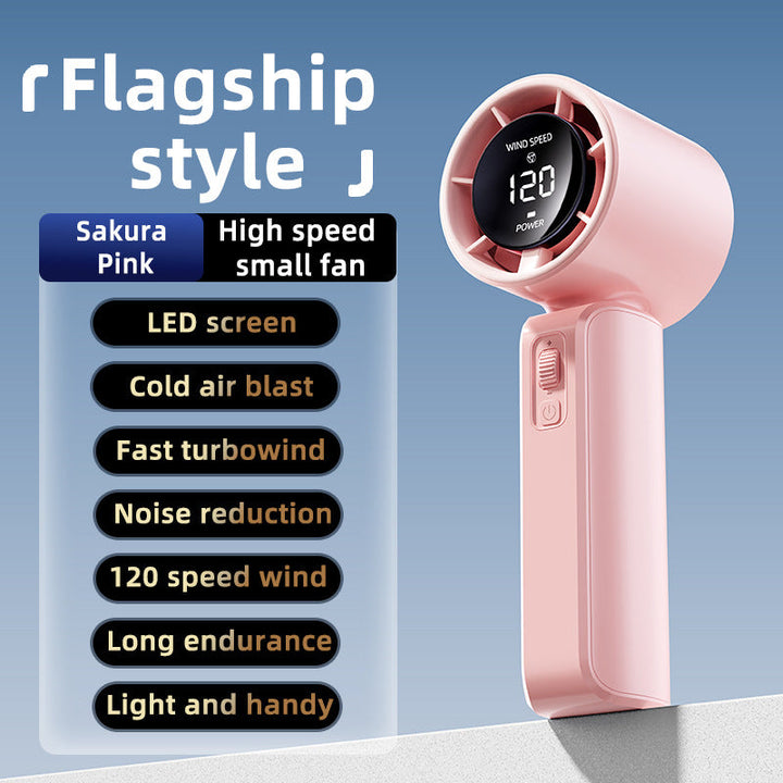 Unisex nan compact high-speed handheld fan with LED display rechargeable battery and quiet turbine Kalsten