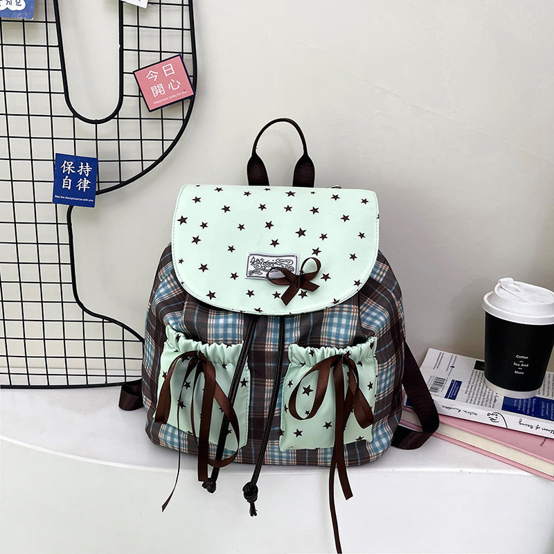 Cute Star Patterned Drawstring Backpack