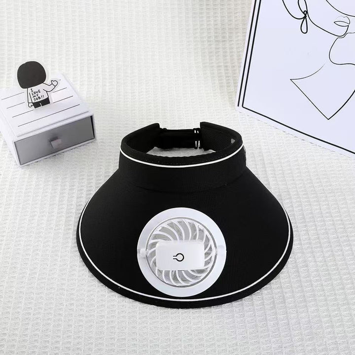 Sport Sun Visor with detachable front fan, adjustable headband and reflective piping Kalsten