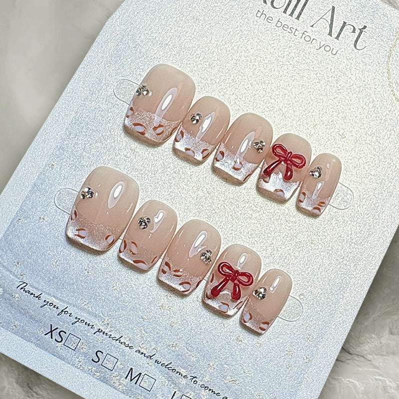 Classic French Tip Press-On Nail Set Kalsten