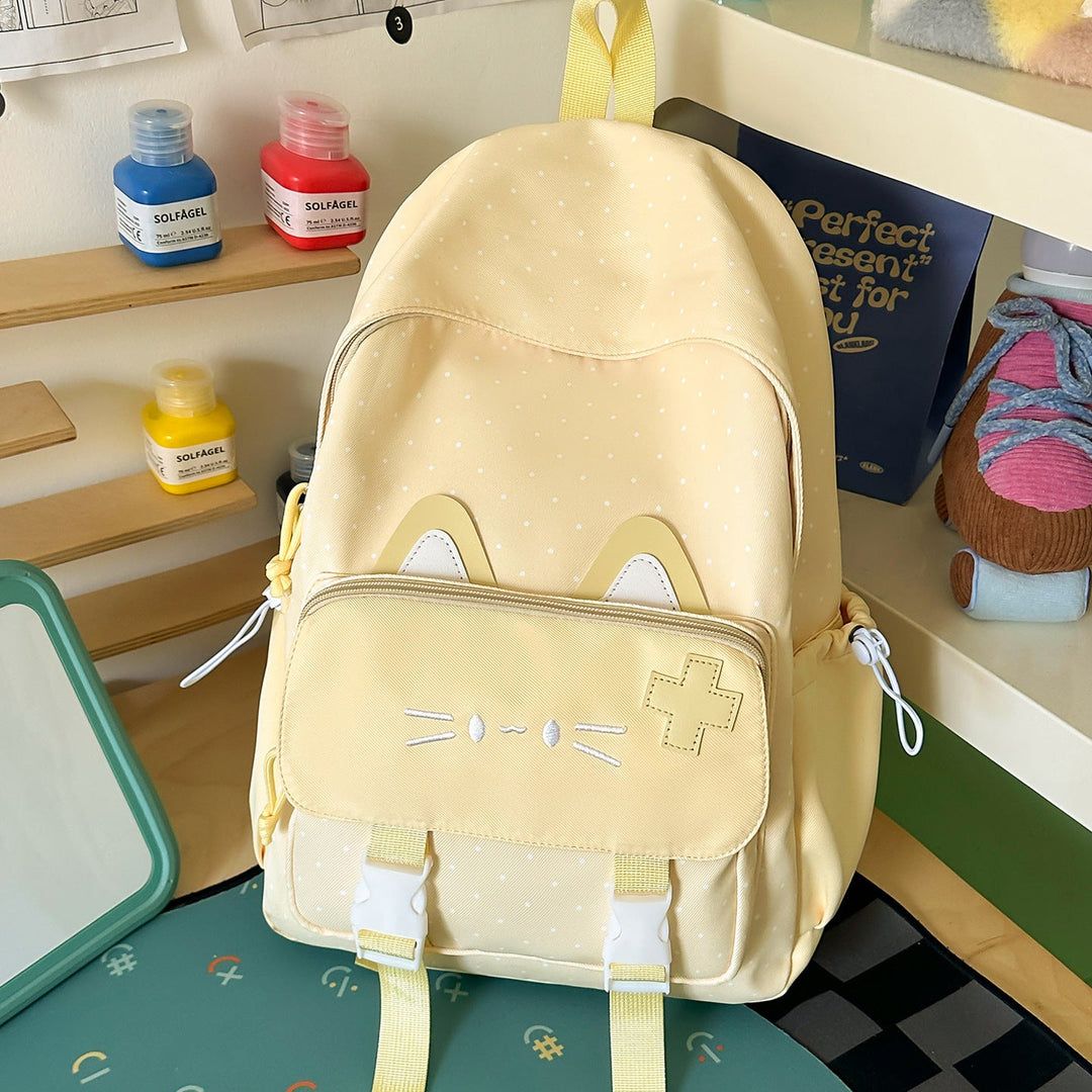 Cute Cat-Themed Durable School Backpack