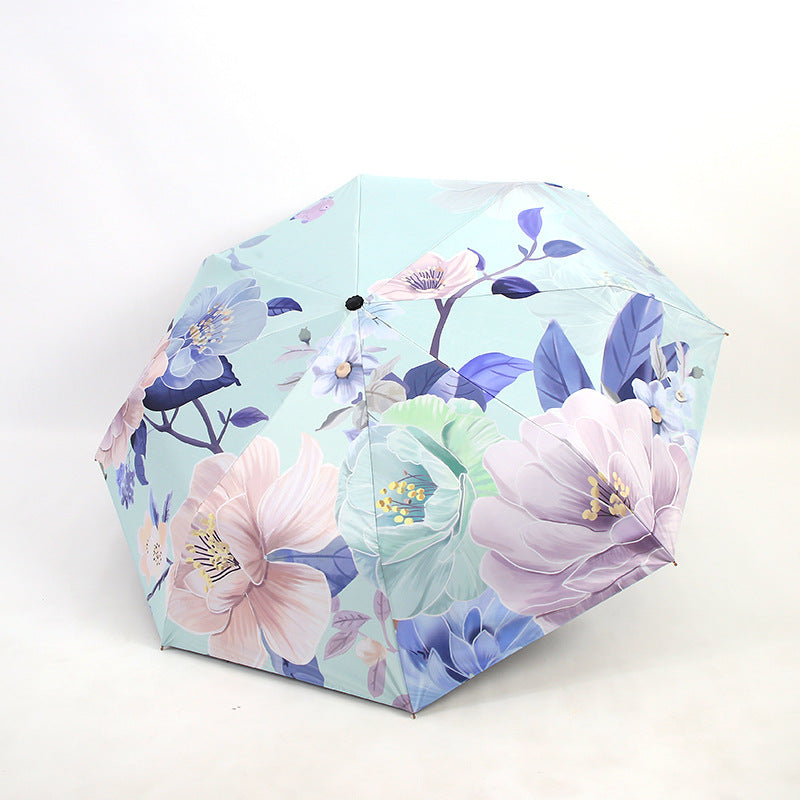 Ladies folding umbrella with artistic flower pattern Kalsten