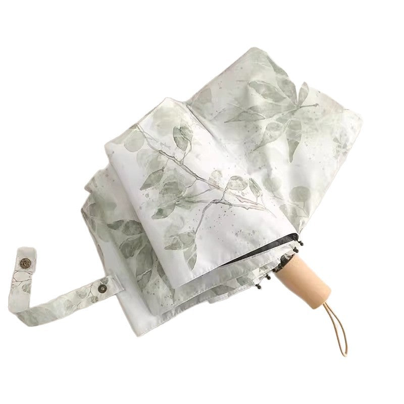 Women's folding umbrella with botanical print design Kalsten