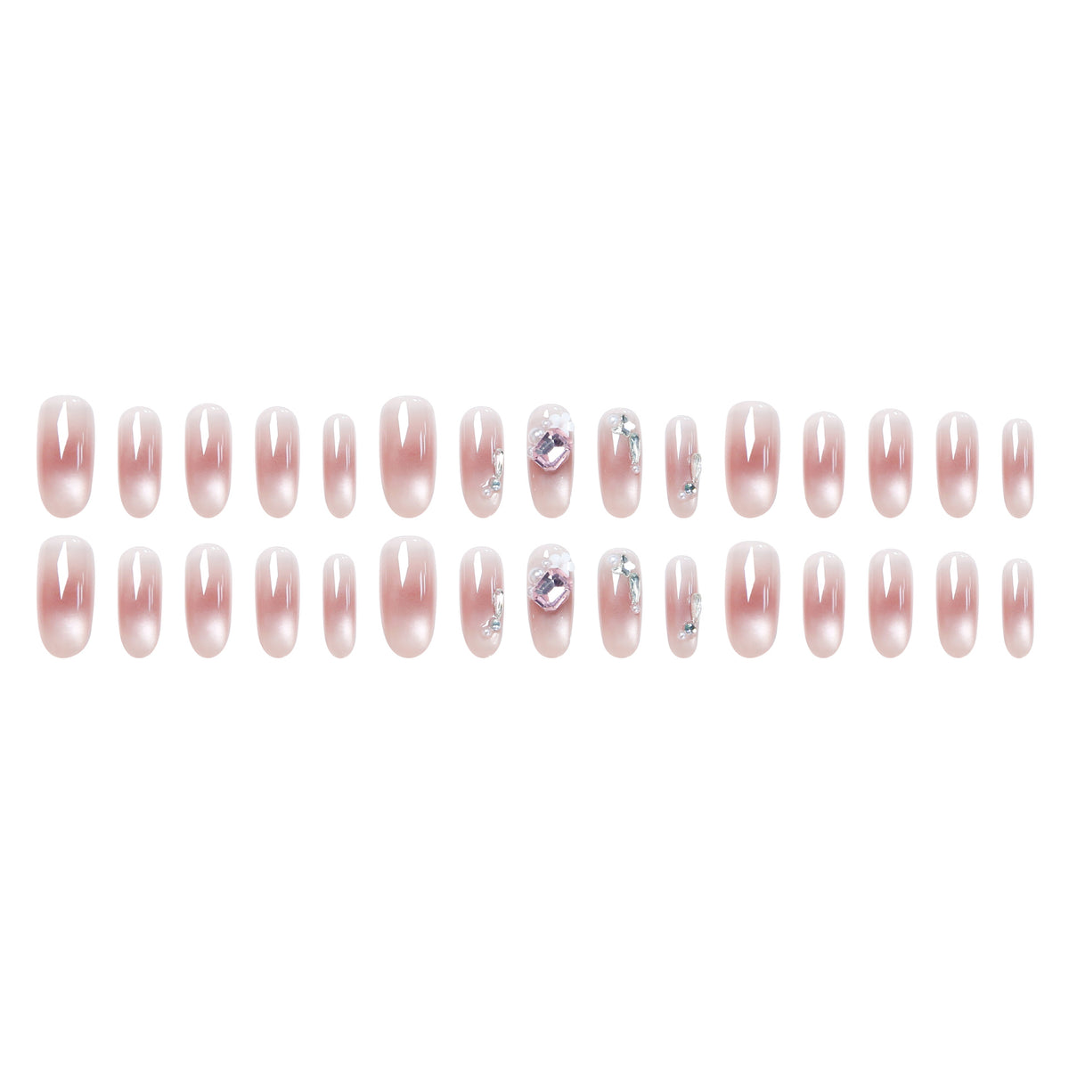 Nail art set with glamorous 3D applications and elegant floral decorations Acalora