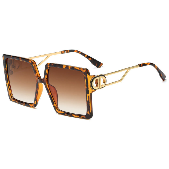 Women's oversized square sunglasses with elegant metal frame and polarizing lenses Kalsten