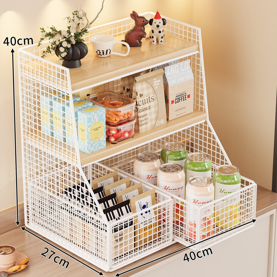 Rustic Two-Tier Storage Shelf Kalsten