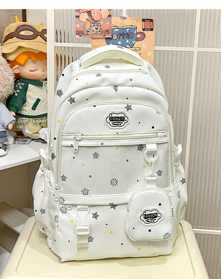 Stylish Star-Patterned School Backpack Kalsten