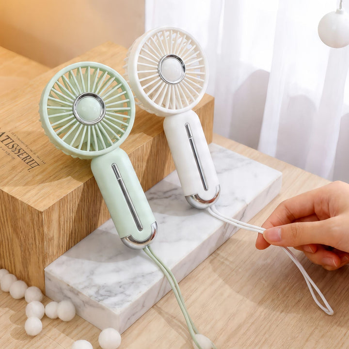 Women Portable Mini Hand Fan with USB Charging Function and Ergonomic Handle Kalsten