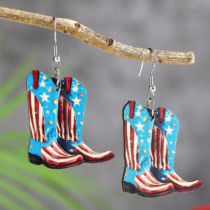 Women's eye-catching statement earrings can shape with flag motif Kalsten