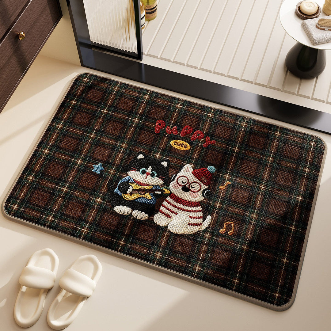 Playful Dog-Themed Bath Mat Kalsten