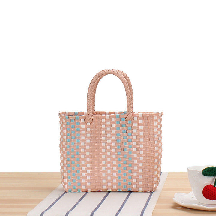 Braided Tote Bag with Colorful Design and Sturdy Handles Kalsten