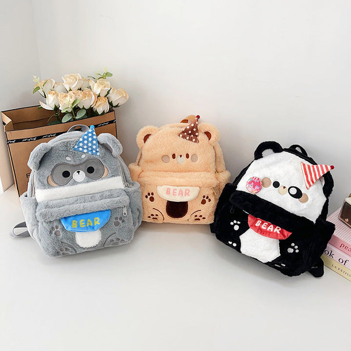 Plush backpack with cute bear motif Kalsten
