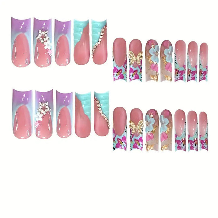 3D Floral Decorative Press-On Nail Art Kalsten