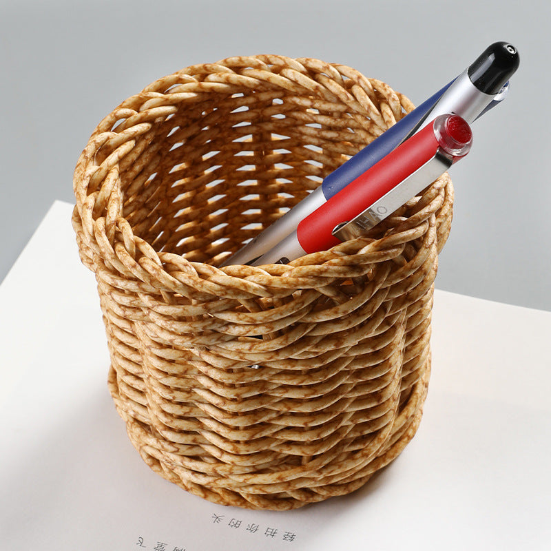 Handcrafted Round Wicker Storage Basket Kalsten