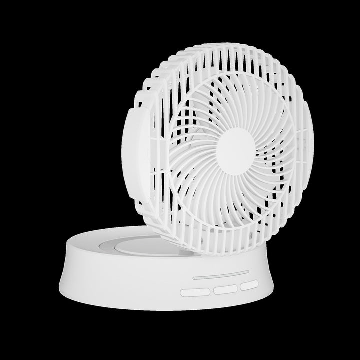 Unisex nan portable oscillating USB desk fan with adjustable tilt three speed silent motor and LED nightlight Kalsten
