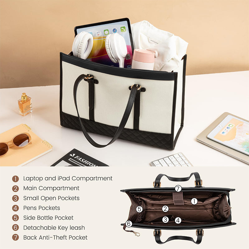 Elegant Tote Bag with Removable Cosmetic Pouch Kalsten