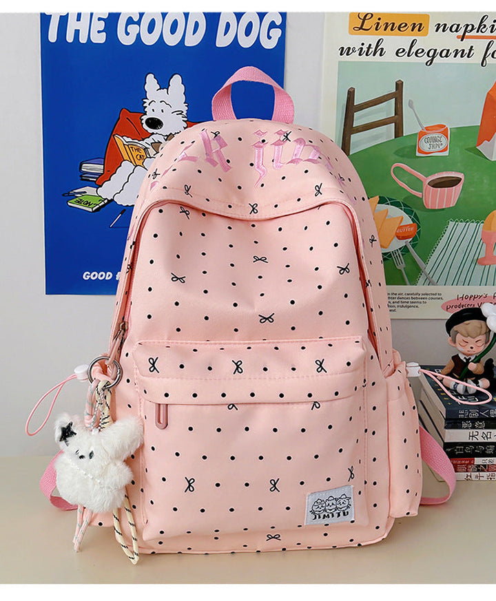 Casual Polka Dot School Backpack