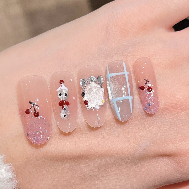 Premium Rhinestone-Embellished Nail Art Extensions Kalsten