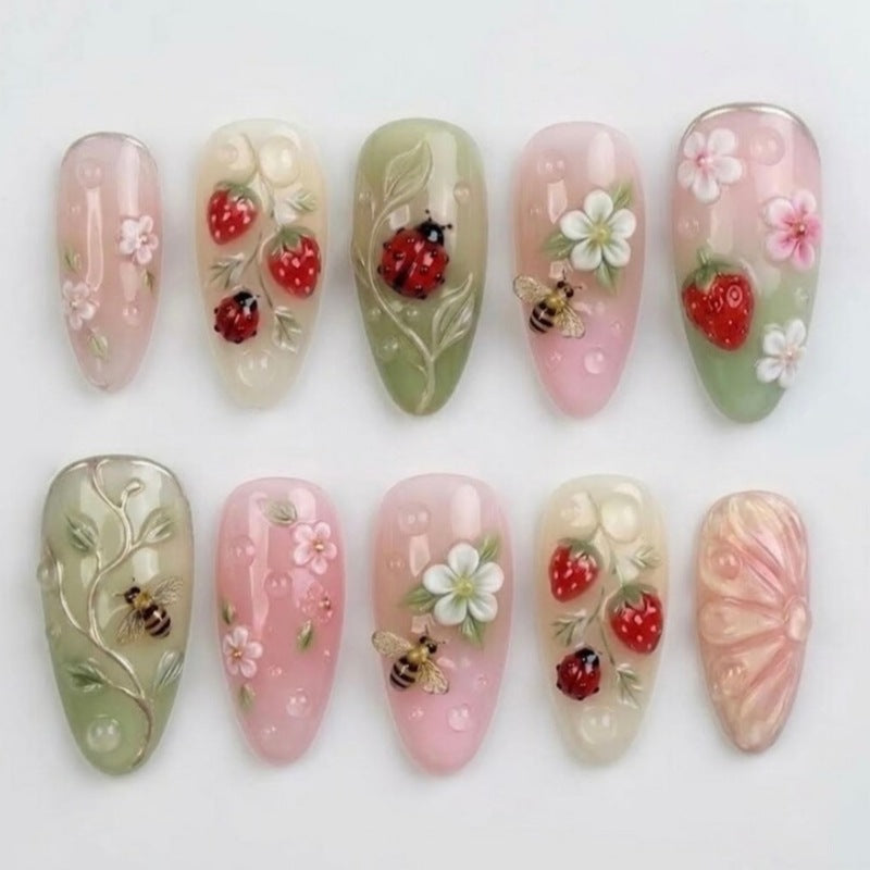 Artistic Floral Design Press-On Nails Kalsten