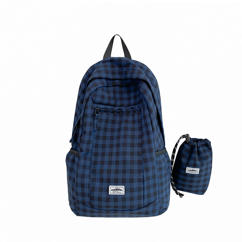 Casual Checkered School Backpack Kalsten