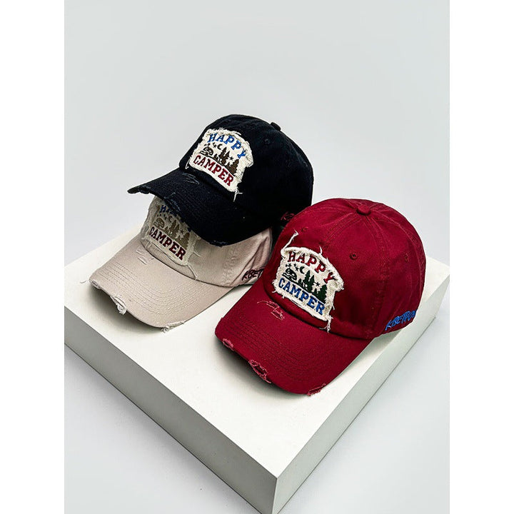 Men's Distressed Embroidered Camping Cap Kalsten