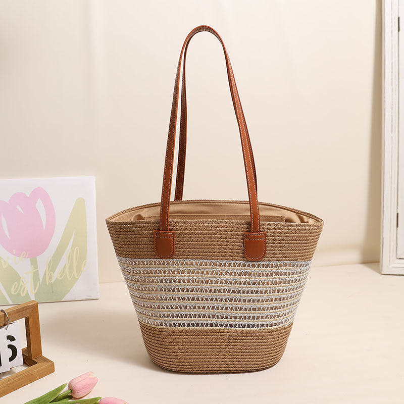 Elegant Bast bag with leather accents Kalsten