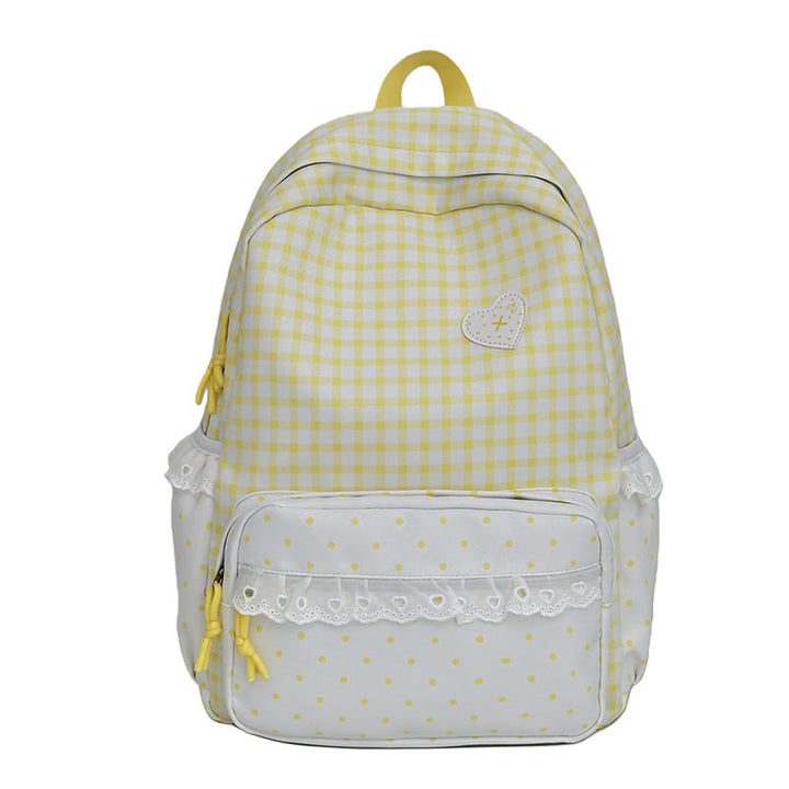 Whimsical Gingham Pattern Backpack Kalsten
