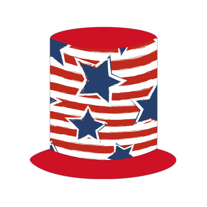 Unisex nan more patriotic party top hat with stars and stripes motif made of lightweight felt Kalsten