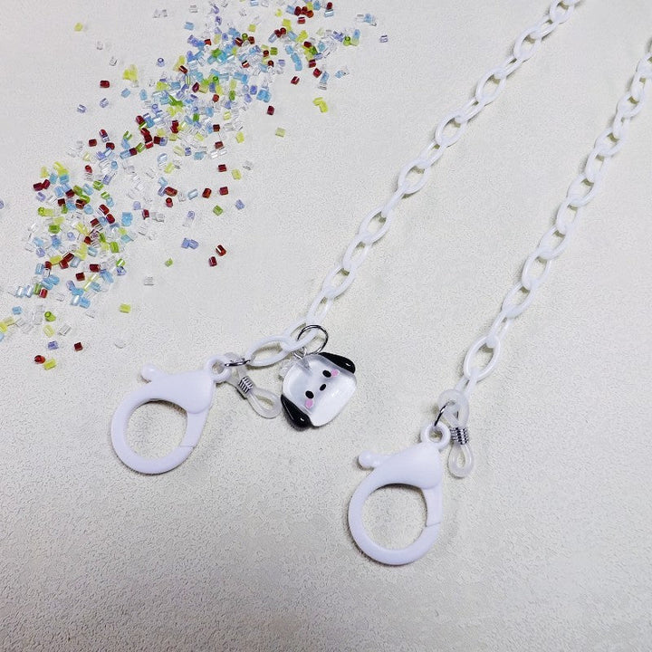 Playful glasses holder chain made of transparent material Kalsten