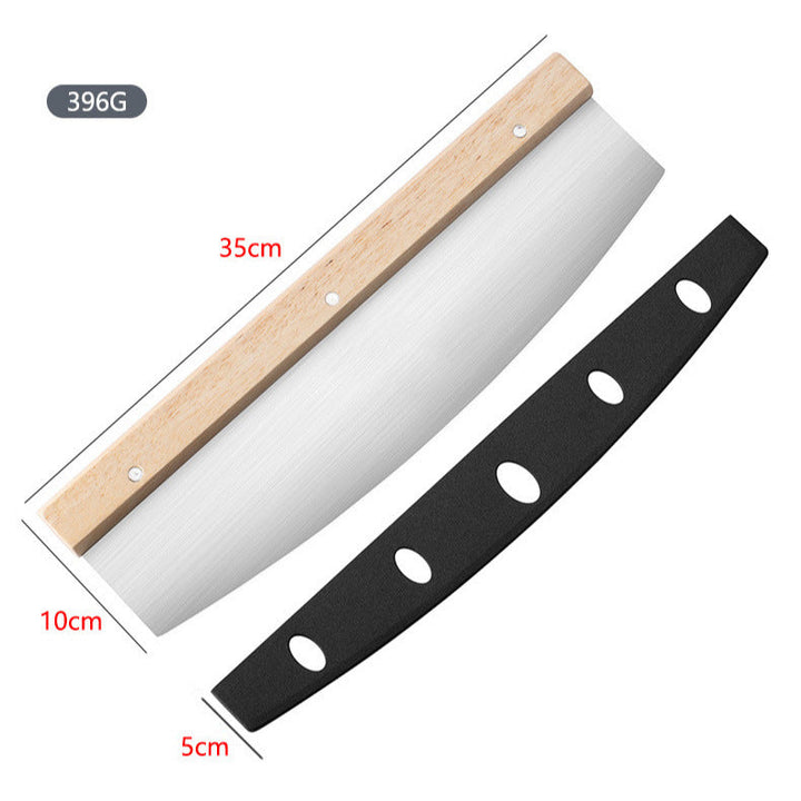 folding wooden handle aluminum pizza peel with removable dough scraper and bench knife set Kalsten