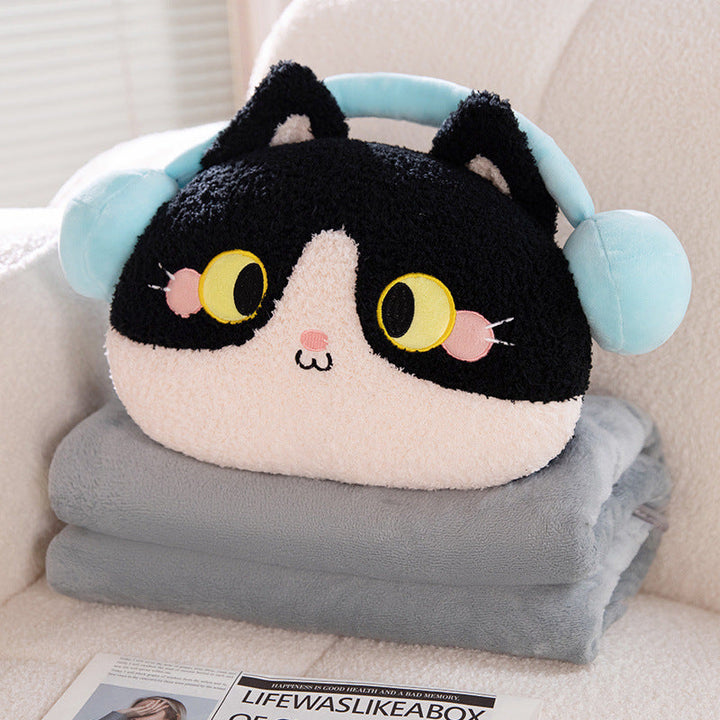 Cushion in cat shape with headphone design Kalsten