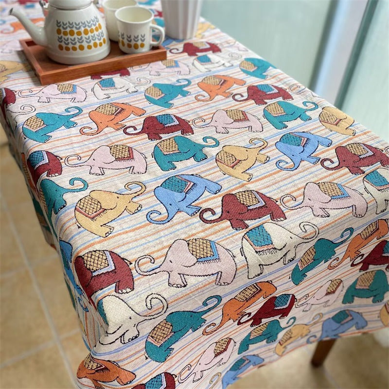 Decorative Elephant Pattern Tablecloth