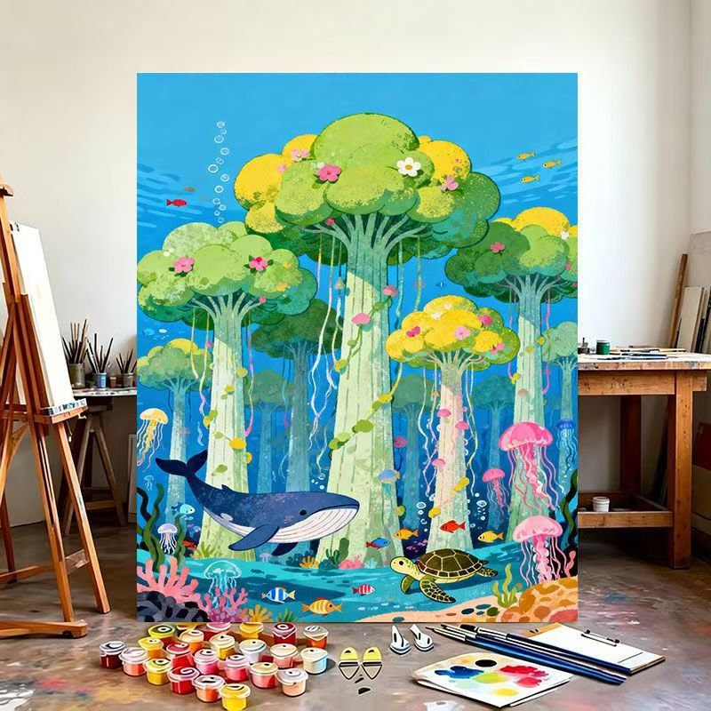Underwater Fantasy Scene Canvas Art Print Kalsten