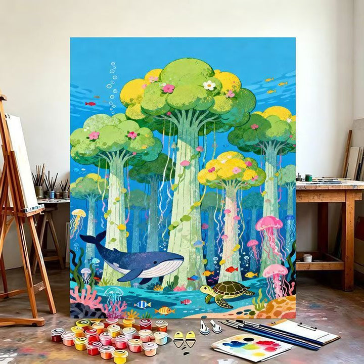 Underwater Fantasy Scene Canvas Art Print Kalsten