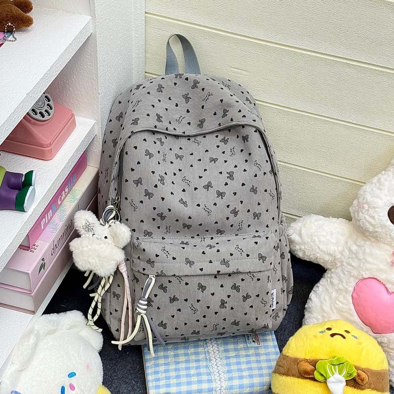 Casual Patterned Fabric School Backpack