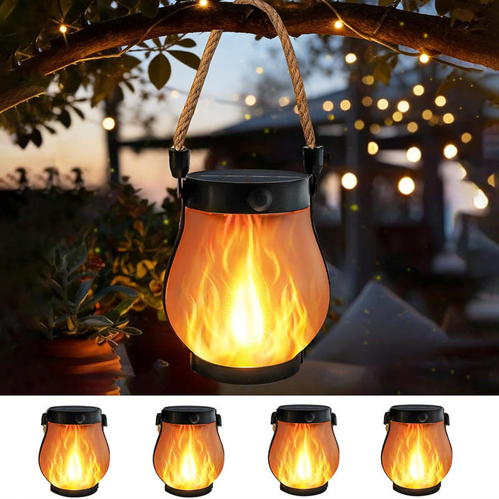 Unisex solar-powered lantern in modern fire design style Kalsten