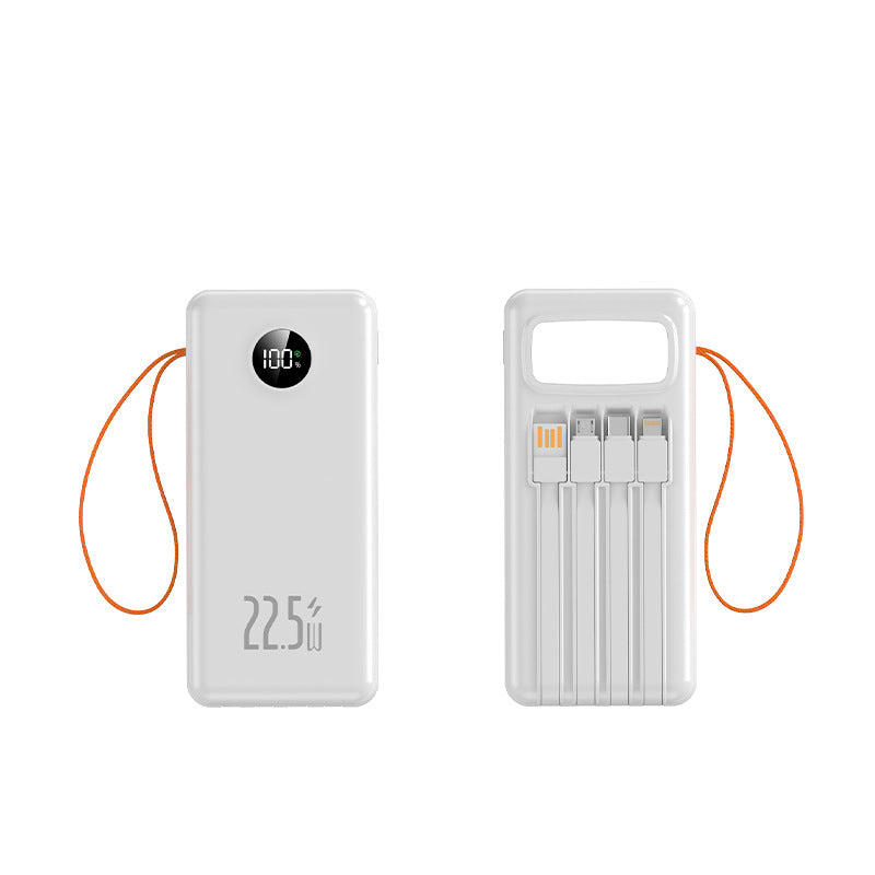 Portable power bank with integrated cable management and LCD display Kalsten