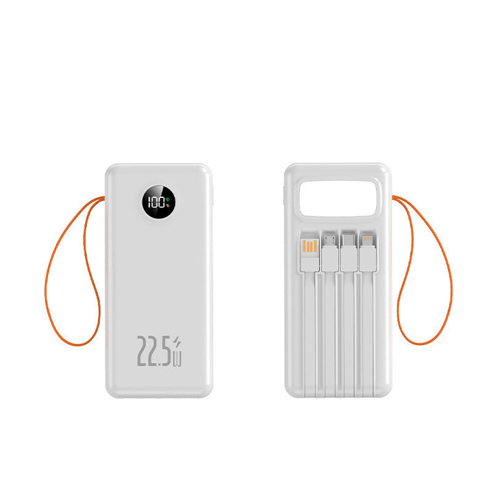 Portable power bank with integrated cable management and LCD display Kalsten
