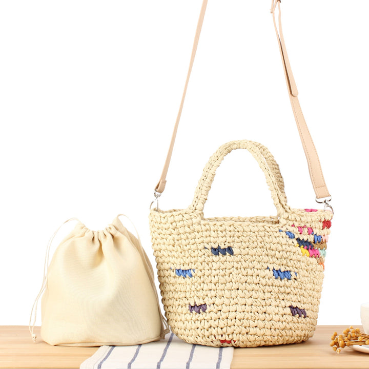 Handmade basket bag with colorful accents Kalsten