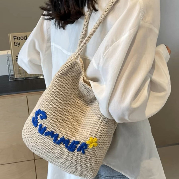 Handcrafted cotton bag with cheerful summer motif Kalsten