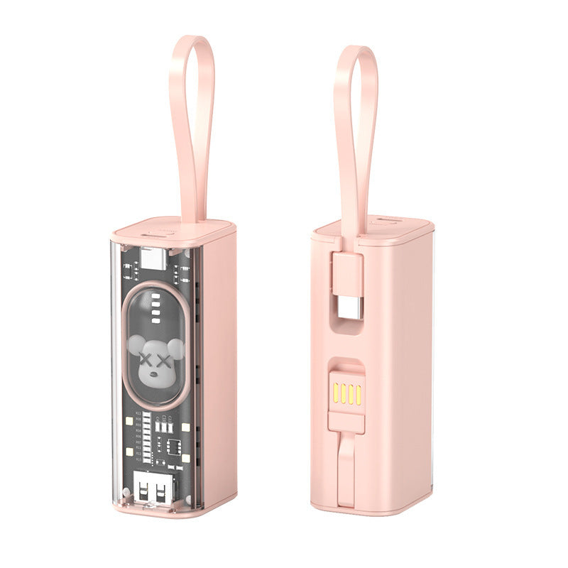 Portable power bank with integrated charging concept and practical carrying strap Kalsten